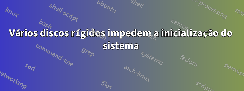 Vários discos rígidos impedem a inicialização do sistema