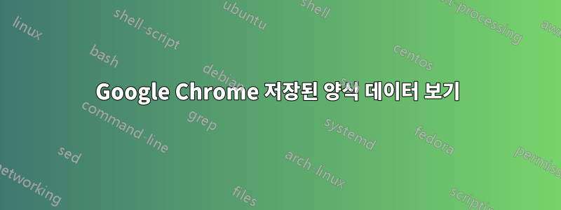 Google Chrome 저장된 양식 데이터 보기