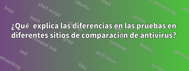 ¿Qué explica las diferencias en las pruebas en diferentes sitios de comparación de antivirus?