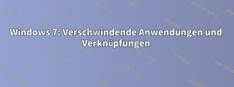 Windows 7: Verschwindende Anwendungen und Verknüpfungen