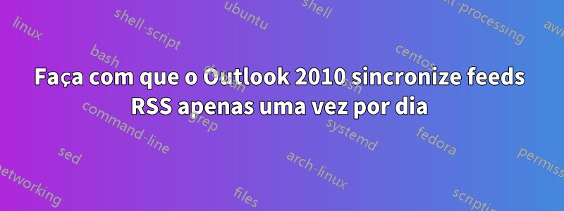 Faça com que o Outlook 2010 sincronize feeds RSS apenas uma vez por dia