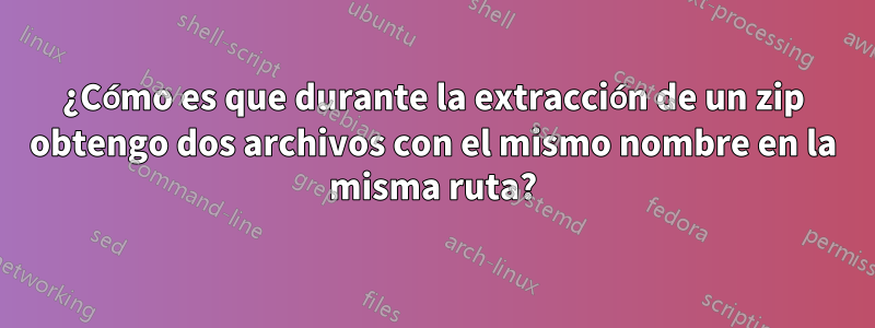 ¿Cómo es que durante la extracción de un zip obtengo dos archivos con el mismo nombre en la misma ruta?