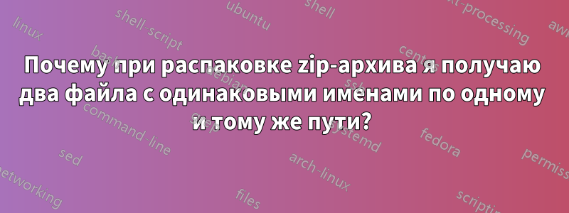 Почему при распаковке zip-архива я получаю два файла с одинаковыми именами по одному и тому же пути?