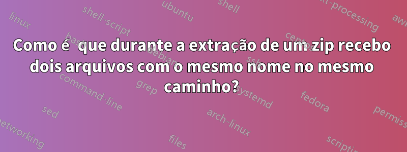 Como é que durante a extração de um zip recebo dois arquivos com o mesmo nome no mesmo caminho?