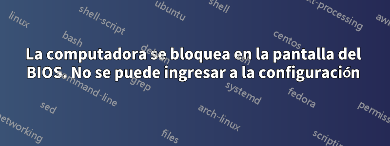 La computadora se bloquea en la pantalla del BIOS. No se puede ingresar a la configuración