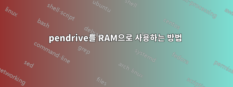 pendrive를 RAM으로 사용하는 방법