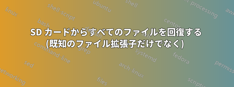 SD カードからすべてのファイルを回復する (既知のファイル拡張子だけでなく) 