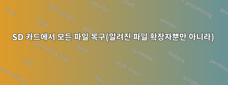 SD 카드에서 모든 파일 복구(알려진 파일 확장자뿐만 아니라)