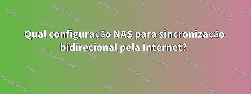 Qual configuração NAS para sincronização bidirecional pela Internet? 