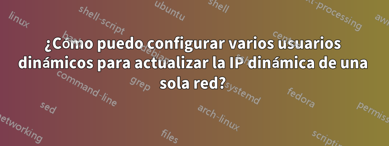 ¿Cómo puedo configurar varios usuarios dinámicos para actualizar la IP dinámica de una sola red?