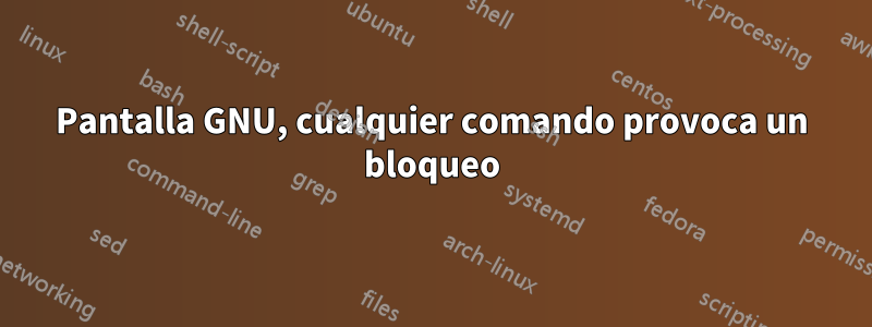 Pantalla GNU, cualquier comando provoca un bloqueo