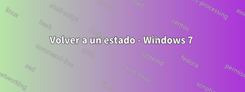 Volver a un estado - Windows 7