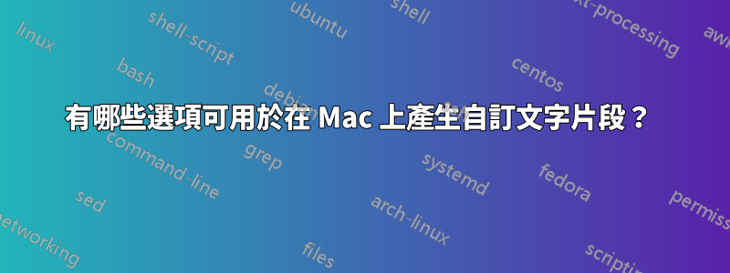 有哪些選項可用於在 Mac 上產生自訂文字片段？ 