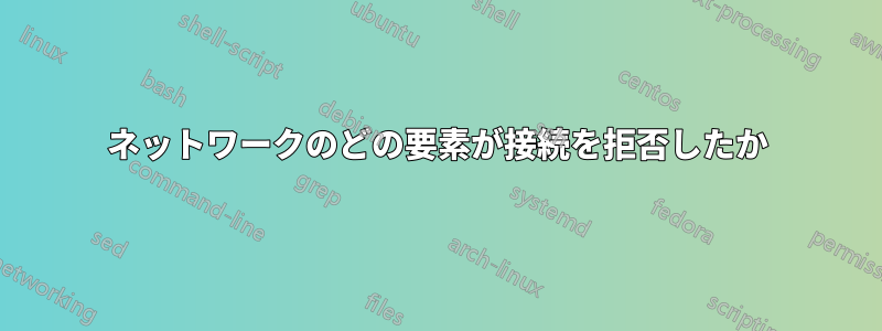 ネットワークのどの要素が接続を拒否したか