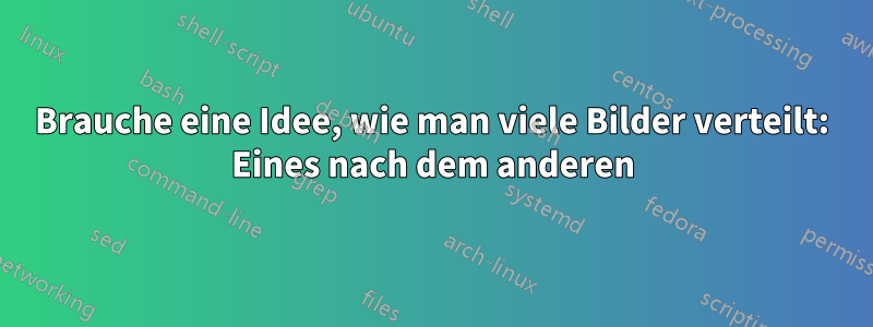 Brauche eine Idee, wie man viele Bilder verteilt: Eines nach dem anderen