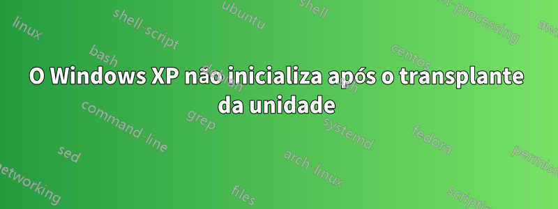 O Windows XP não inicializa após o transplante da unidade