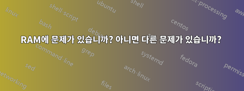 RAM에 문제가 있습니까? 아니면 다른 문제가 있습니까?