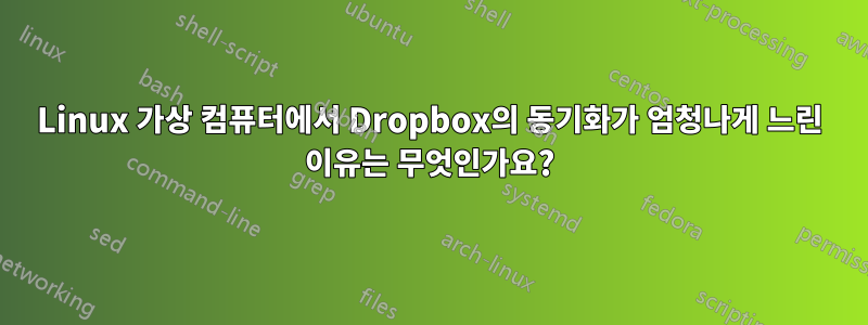 Linux 가상 컴퓨터에서 Dropbox의 동기화가 엄청나게 느린 이유는 무엇인가요?