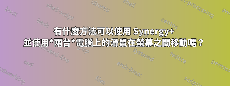 有什麼方法可以使用 Synergy+ 並使用*兩台*電腦上的滑鼠在螢幕之間移動嗎？