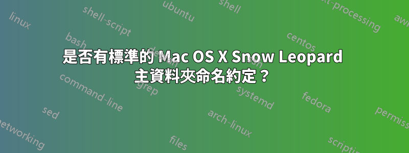 是否有標準的 Mac OS X Snow Leopard 主資料夾命名約定？