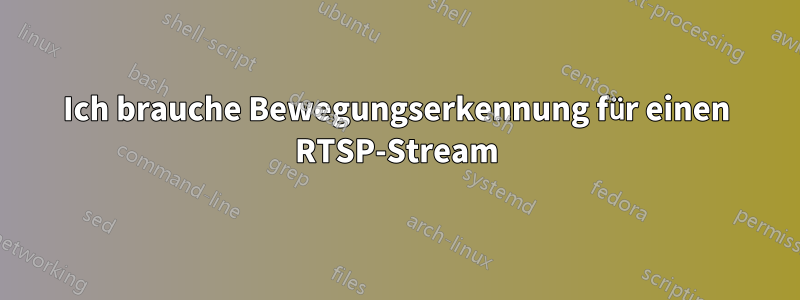 Ich brauche Bewegungserkennung für einen RTSP-Stream