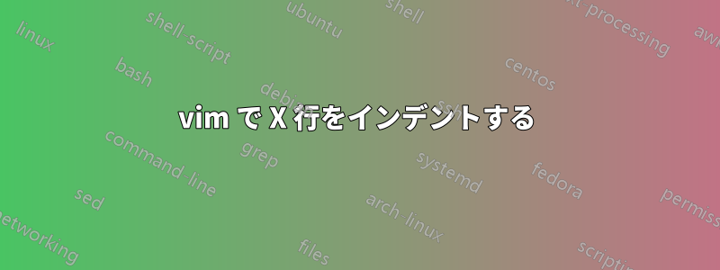 vim で X 行をインデントする