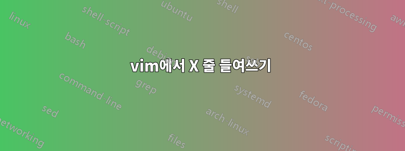 vim에서 X 줄 들여쓰기