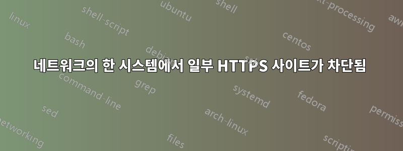 네트워크의 한 시스템에서 일부 HTTPS 사이트가 차단됨