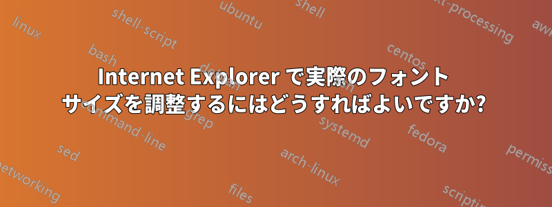 Internet Explorer で実際のフォント サイズを調整するにはどうすればよいですか?