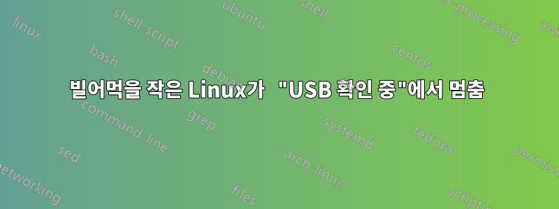 빌어먹을 작은 Linux가 "USB 확인 중"에서 멈춤