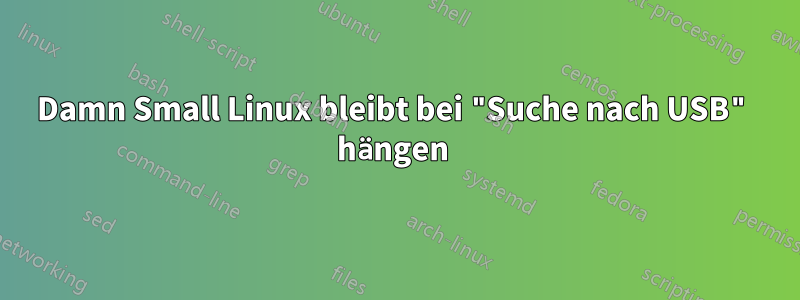 Damn Small Linux bleibt bei "Suche nach USB" hängen 