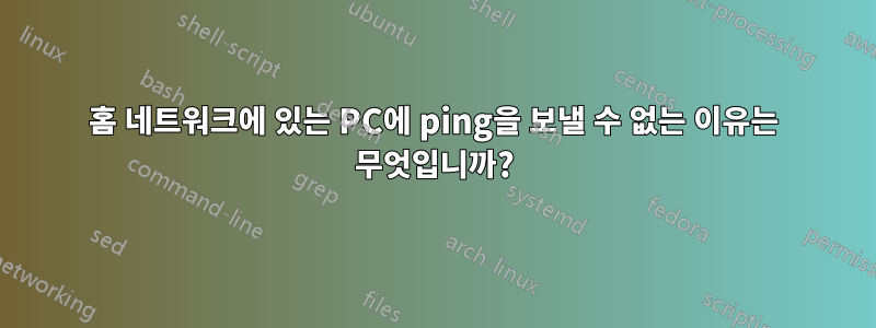 홈 네트워크에 있는 PC에 ping을 보낼 수 없는 이유는 무엇입니까?