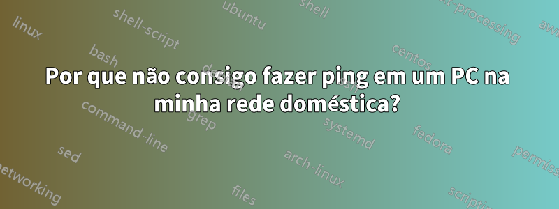 Por que não consigo fazer ping em um PC na minha rede doméstica?