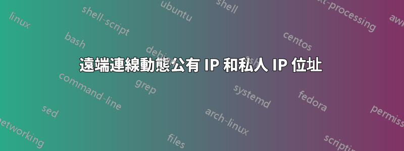 遠端連線動態公有 IP 和私人 IP 位址