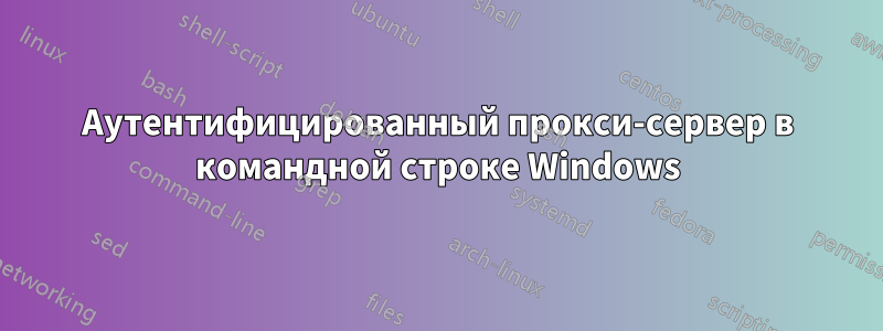 Аутентифицированный прокси-сервер в командной строке Windows