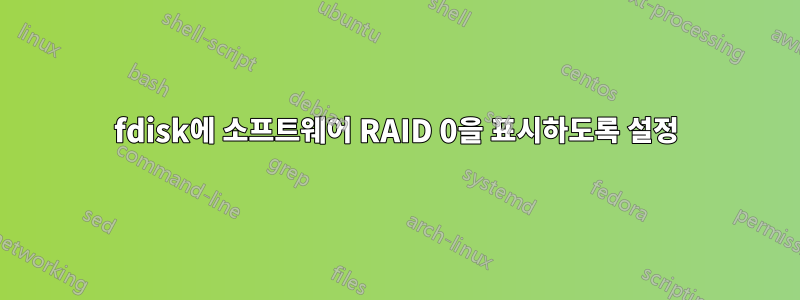 fdisk에 소프트웨어 RAID 0을 표시하도록 설정