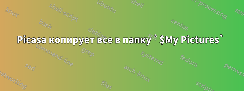 Picasa копирует все в папку `$My Pictures`