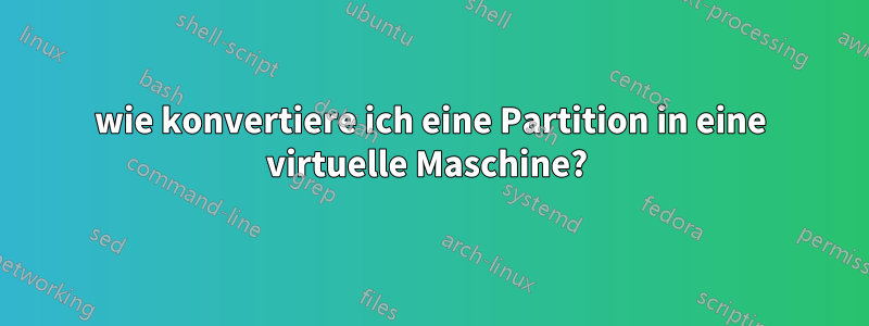wie konvertiere ich eine Partition in eine virtuelle Maschine? 