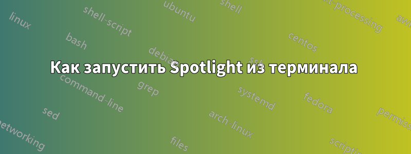 Как запустить Spotlight из терминала