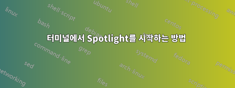 터미널에서 Spotlight를 시작하는 방법