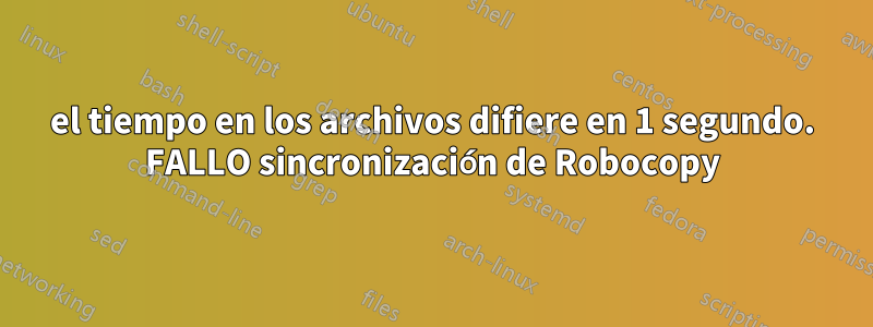 el tiempo en los archivos difiere en 1 segundo. FALLO sincronización de Robocopy