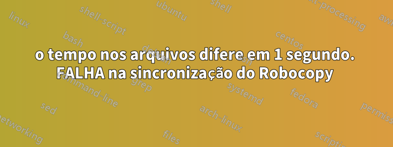 o tempo nos arquivos difere em 1 segundo. FALHA na sincronização do Robocopy