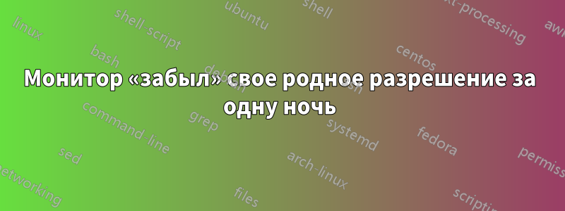 Монитор «забыл» свое родное разрешение за одну ночь