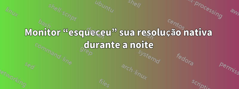 Monitor “esqueceu” sua resolução nativa durante a noite