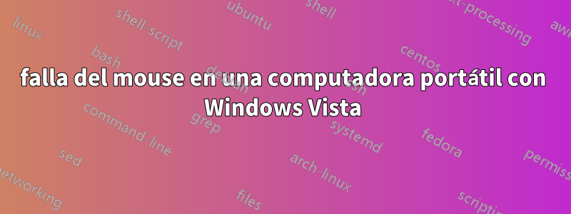 falla del mouse en una computadora portátil con Windows Vista