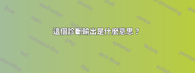 這個診斷輸出是什麼意思？