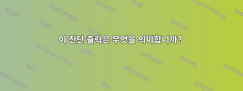 이 진단 출력은 무엇을 의미합니까?