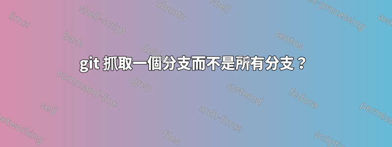 git 抓取一個分支而不是所有分支？
