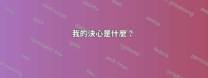 我的決心是什麼？
