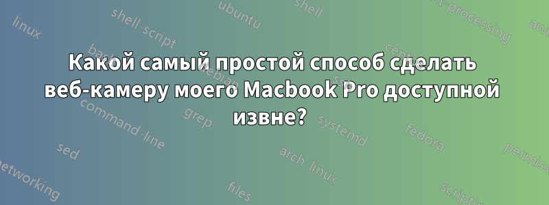 Какой самый простой способ сделать веб-камеру моего Macbook Pro доступной извне? 